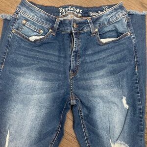 Resfeber Women's Distressed Blue Skinny Jeans